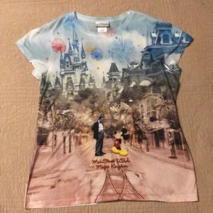 Walt Disney World Main Street all over print. Mickey and Walt. Women’s XX-Large
